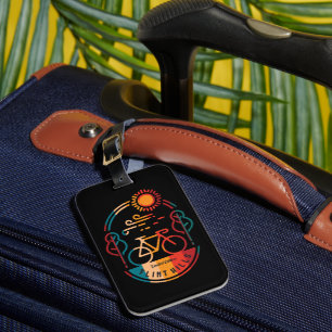 Etiqueta De Bagagem Trilha de Bicicleta Retro Flint Colinas.