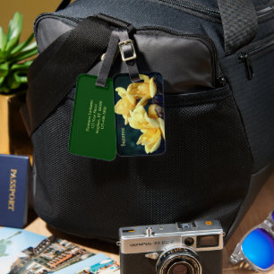 Etiqueta De Bagagem Trio Rosa Amarelo Personalizado