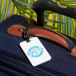 Etiqueta De Bagagem Trip de Besties de Aviso em Andamento Azul em Bran