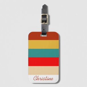Etiqueta De Bagagem Trô 70s listras multicores