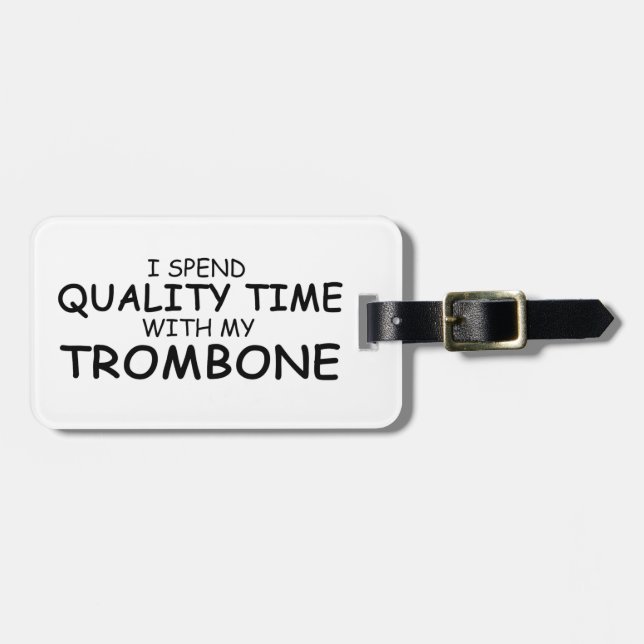 Etiqueta De Bagagem Trombone de Tempo de Qualidade (Frente Horizontal)
