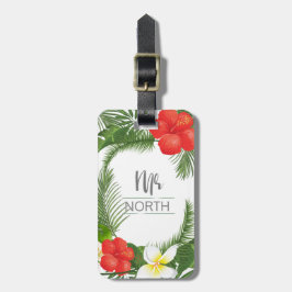 Etiqueta De Bagagem Tropical Floral Sr. Groom ID475