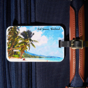 Etiqueta De Bagagem Tropical Koh Samui thailBeach Scenery