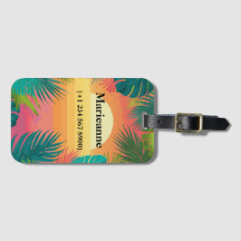 Etiqueta De Bagagem Tropical Paradise Sunset Gradient