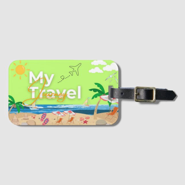 Etiqueta de Bagagem Tropical Sunset (Frente Horizontal)