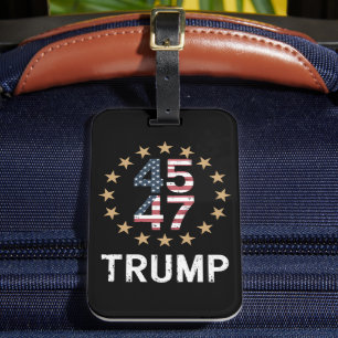 Etiqueta De Bagagem Trump 2024 Flag Take America Back Trump 45 47