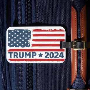 Etiqueta De Bagagem Trump Flag America
