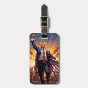 Etiqueta De Bagagem Trump the American Superherói Lujag"