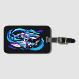 Etiqueta De Bagagem Tubarão Branco Vibrante Excelente