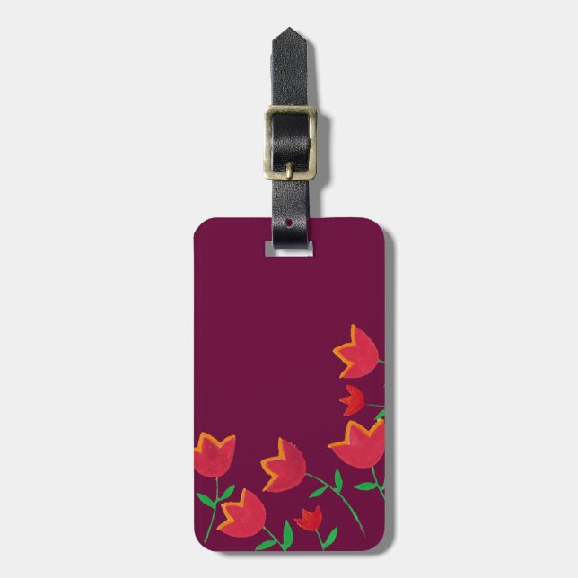 Etiqueta De Bagagem tulipa vermelha (Frente Vertical)