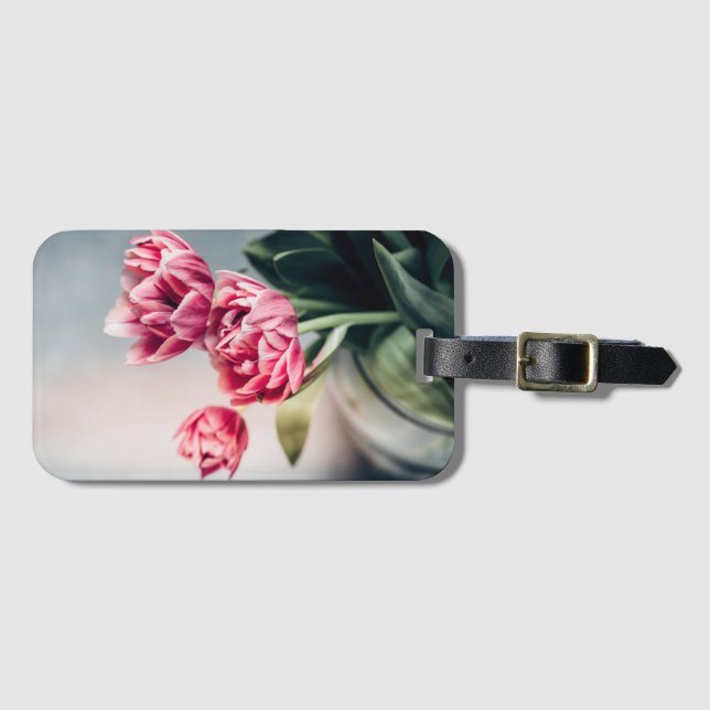 Etiqueta De Bagagem Tulipas em um vaso (Frente Horizontal)
