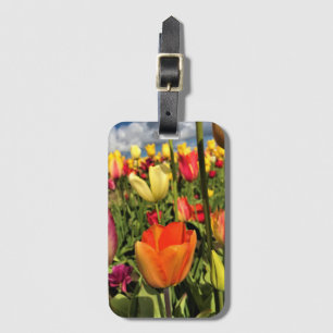 Etiqueta De Bagagem Tulipas Primavera coloridas