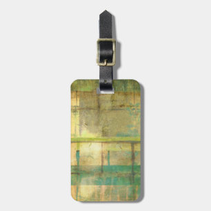 Etiqueta De Bagagem Turquesa e pintura Abstrato verde