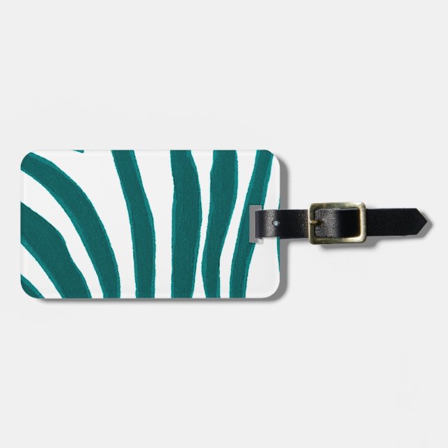 Etiqueta De Bagagem Turquesa Zebra Stripes Bagagens (Frente Horizontal)