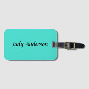 Etiqueta De Bagagem Turquoise Blue Professional Modern Name