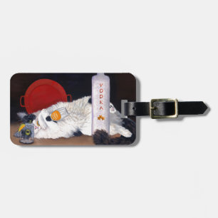 Etiqueta De Bagagem TuxedoCat de cabelo longo com uma arte de Bar Tôn