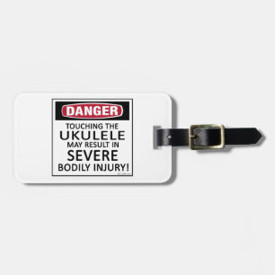 Etiqueta De Bagagem Ukulele do perigo