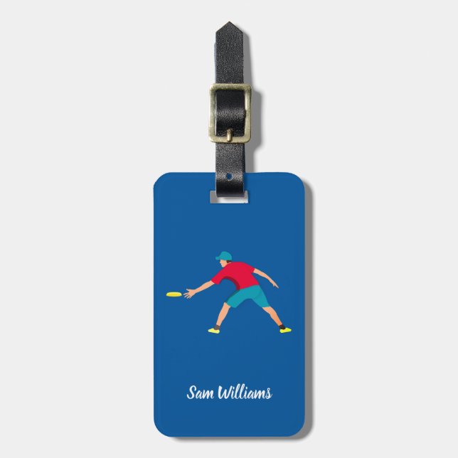 Etiqueta De Bagagem Ultimate Frisbee (Frente Vertical)