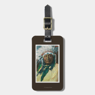 Etiqueta De Bagagem Um chefe indiano PortraitColorado do Arapahoe