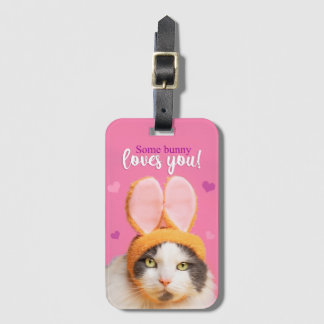 Etiqueta De Bagagem Um Coelhinho Te Ama Um Gato Engraçado em Ouvidos C