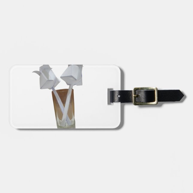 Etiqueta De Bagagem Um copo de paz namorados. (Frente Horizontal)