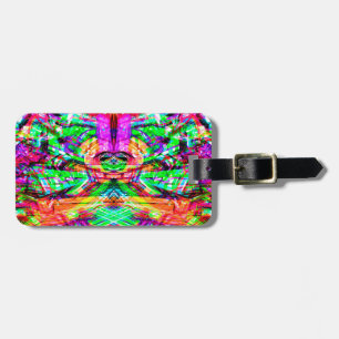 Etiqueta De Bagagem Um iPad tribal de neon abstrato, simétrico, bonit