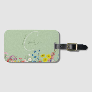 Etiqueta De Bagagem Um lindo jardim de flores silvestres personalizado