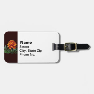 Etiqueta De Bagagem Um Marigold Laranja com Dicas Amarelas