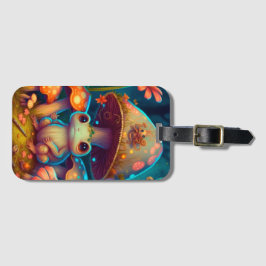 Etiqueta De Bagagem Um sapo de cogumelo mágico