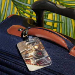 Etiqueta De Bagagem Um trem de natal Mágico da Maravilha de inverno