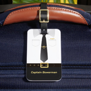 Etiqueta De Bagagem Uniforme Personalizado de Capitão Piloto Aviador