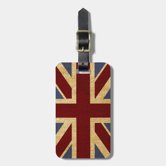 Etiqueta De Bagagem Union Jack chique rústico (Frente Vertical)