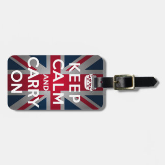 Etiqueta De Bagagem Union Jack mantem a calma e continua