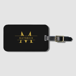 Etiqueta De Bagagem Unique Name Luggage Tag Featuring Modern Monogram