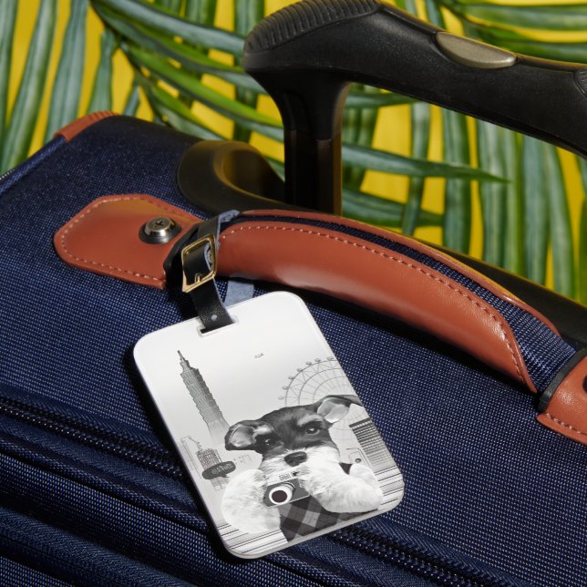 Etiqueta De Bagagem Urban Photographer: Schnauzer in Taipei City (Frente Insitu 1)