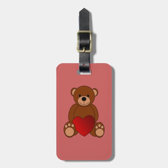 Etiqueta De Bagagem Ursinho Love (Frente Vertical)