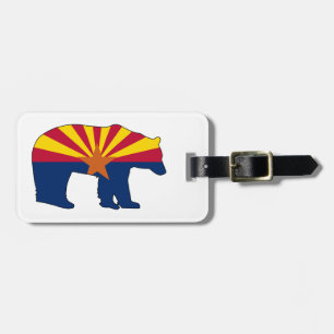 Etiqueta De Bagagem Urso da Bandeira do Arizona
