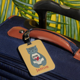 Etiqueta De Bagagem Urso de Cinza bonito