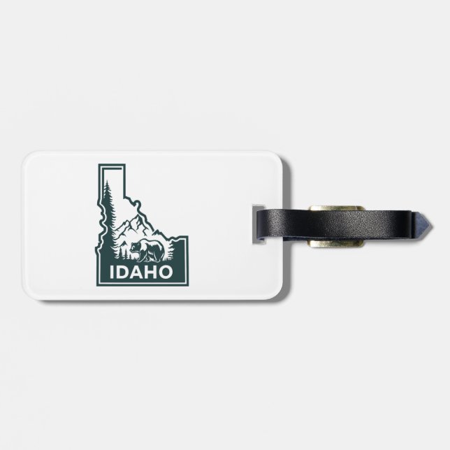 Etiqueta De Bagagem Urso de Mapa Idaho (Traseira Horizontal)