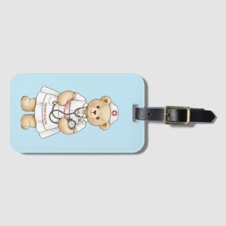 Etiqueta De Bagagem Urso de pelúcia enfermeira personalizado Nome Enfe