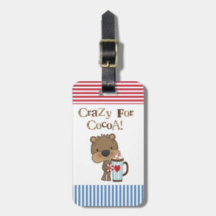 Etiqueta De Bagagem Urso do menino louco para o feriado do cacau
