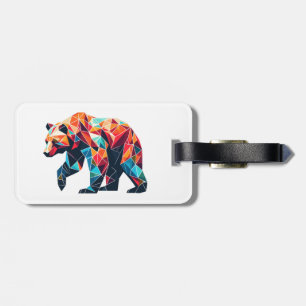 Etiqueta De Bagagem Urso Geométrico