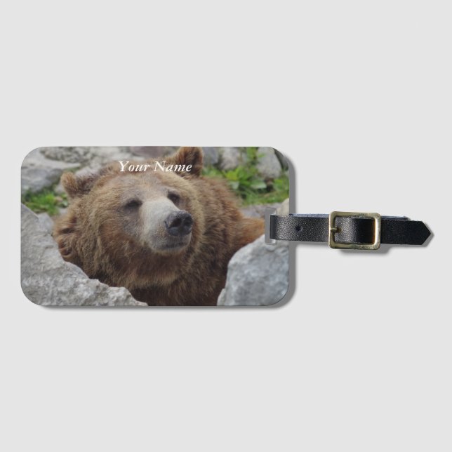 Etiqueta De Bagagem Urso Kodiak (Frente Horizontal)