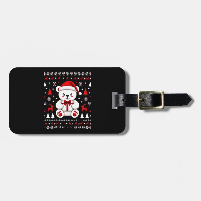 Etiqueta De Bagagem Urso Natal Natal (3) (Frente Horizontal)