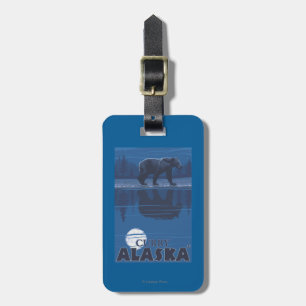 Etiqueta De Bagagem Urso no luar - caril, Alaska