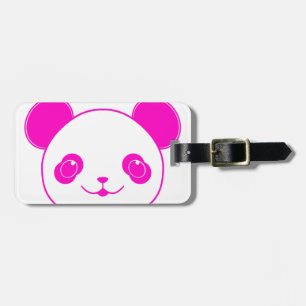 Etiqueta De Bagagem Urso Panda de Kawaii Rosa