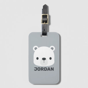 Etiqueta De Bagagem Urso Polar Bonito com Nome Personalizado