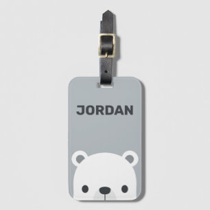 Etiqueta De Bagagem Urso Polar Bonito com Nome Personalizado