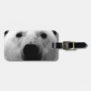 Etiqueta De Bagagem Urso Polar Preto e Branco