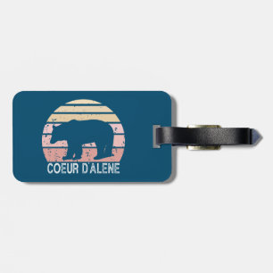 Etiqueta De Bagagem Urso Retro Coeur d'Alene Idaho